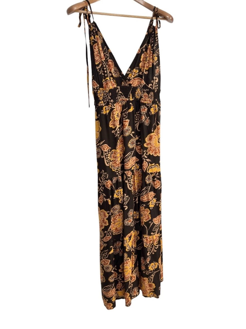 New Patrons of Peace Thalia Maxi Dress Small Brown Floral Boho Strap Sleeveless - Picture 3 of 12